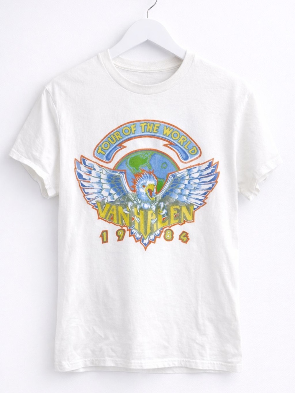Van Halen Tour of the World 1984 White Graphic Tee